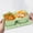 Green#3, variant on Silicone Reusable Snack Container with Lids Compact Leakproof Double-Compartment Box for Snacks, Condiments, Sauces Foldable & Stain-Resistant Dishwasher Safe 15x9.5x4cm Open 1 Pack