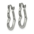 thumbnail image 2 of 10K White Gold Open Heart Small Hoop Earrings, 2 of 4