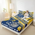 thumbnail image 4 of Manfei Rugby Ball Sport Silhouette Twin Sheet Sets,Atlant Twin Fitted Sheet,Darkblue Rugby Helmet Flat Sheet For Boys,Lightweight Room Decoration,3pcs, 4 of 7