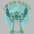 thumbnail image 2 of Girl's Lilo & Stitch I Heart Our Planet  Graphic Tee Athletic Heather Medium, 2 of 5