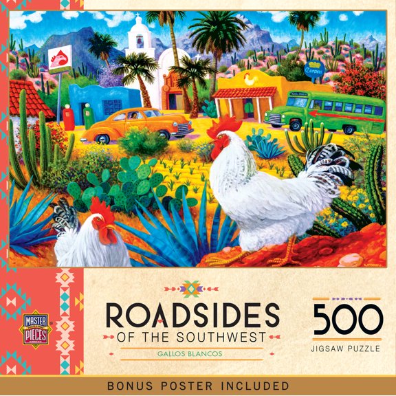 MasterPieces 500 Piece Jigsaw Puzzle for Adults - Gallos Blancos - 15"x21"