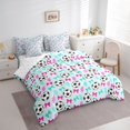 thumbnail image 2 of Erosebridal Soccer Print Cartoon Bow Twin Bedding Sets 7-Piece for Boys Girls,Kids Teens Pink Teal Lightning Bedding Comforter Set,Breathable Home Decor, 2 of 6