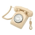 thumbnail image 2 of Vintage Landline Phone, Durable Easy To Use ABS Retro Telephone Rotating Dial Keyboard Mechanical Ringer  for Elderly for Office for Bedroom White,Red,Beige, 2 of 7