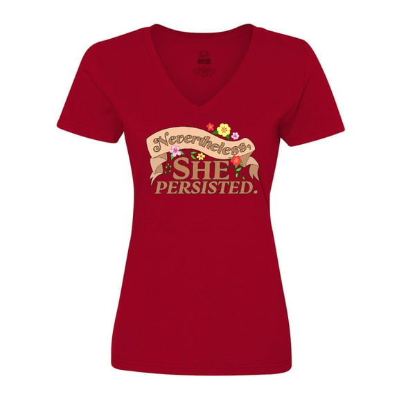 Inktastic Nevertheless, She Persisted Women's V-Neck T-Shirt