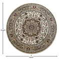 thumbnail image 5 of Emma + Oliver Ultra Soft 4'x4' Round Olefin Accent Rug with Traditional Multicolor Medallion Design in Ivory with Natural Jute Backing, 5 of 7