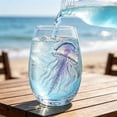 thumbnail image 4 of Sulaicai Artisanal Blue Ringed Octopus Glassware, Novelty 2D Octopuses Stemless Wine Glasses, Handcrafted Marine Animal Bar Glass for Coastal Home Decor Ocean Lovers, #04, 4 of 8
