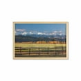 thumbnail image 1 of Nature Wall Art with Frame, Farm Field with Snow Covered Mountain Nature Valley Forest Panoramic Work of Art, Printed Fabric Poster for Bathroom Living Room, 35" x 23", Multicolor, by Ambesonne, 1 of 2