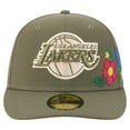 thumbnail image 2 of Men's New Era Olive Los Angeles Lakers Tonal Florals 59FIFTY Fitted Hat, 2 of 5
