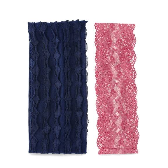No Boundaries 2 Pack Lacey Headwrap, Purple/Navy