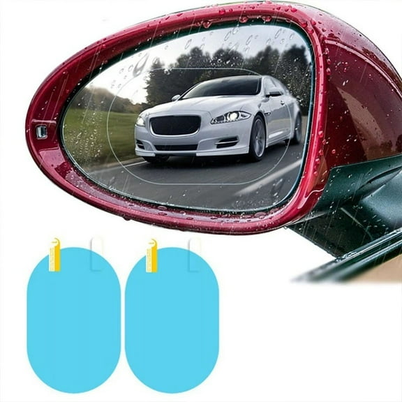 2 pieces of waterproof and anti-fog car rainproof rearview mirror film