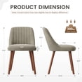 thumbnail image 6 of AFO Dining Chair Set of 2 with Solid Wood Legs, Modern Tufted Back Dining Room Chairs for Kitchen and Cafe, Taupe, 6 of 7