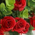 thumbnail image 3 of ZOELNIC Rose Flower Bouquet Artificial Flowers Wedding Decoration 11 Heads Silk Flowers Fake Roses Flores Home Decor Bunch, 4PACK Red, 3 of 7