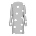 thumbnail image 5 of Sexlip Womens Long Sleeve Polka Dot Midi Dress V Neck Design Soft Fabric Relaxed Silhouette for Office Wear Gray M, 5 of 7