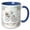 Blue/White, variant on 3drose, Cute Floral Watercolor Easter Bunny Illustration - Hello Spring, 15oz Mug