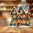 thumbnail image 6 of Christmas Village House Decorations,2D Acrylic Table Decor,Christmas Cabin Special Shape Art Decor With Base Table Decor,Collectible Ornaments(B), 6 of 6