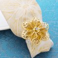 thumbnail image 3 of 12 paquetes de anillos de servilletas de flores huecas, hebillas de servilleta doradas de aleación,servilleteros para Pascua, Navidad, cena, decoración de boda Sincero  Hogar, 3 of 6