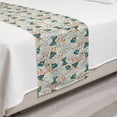 thumbnail image 2 of Floral Bed Runner, Burgeoning Flowers and Monarch Butterflies on Branches, Decorative Accent Bedding Scarf for Hotels Homes and Guestrooms, Twin, Eggshell Dark Seafoam, by Ambesonne, 2 of 2