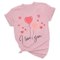 thumbnail image 4 of Kayannuo T-Shirts de la Saint-Valentin pour Femmes en Solde T-Shirts Imprimés Cœur d'Amour pour Femmes Mode Décontractée T-Shirt à Manches Courtes Col Rond Ample Pull Tops, 4 of 5