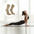 thumbnail image 6 of Unique Bargains 1 Pair Yoga Five Toe Socks Durable Striped High Socks for Women Khaki, 6 of 6