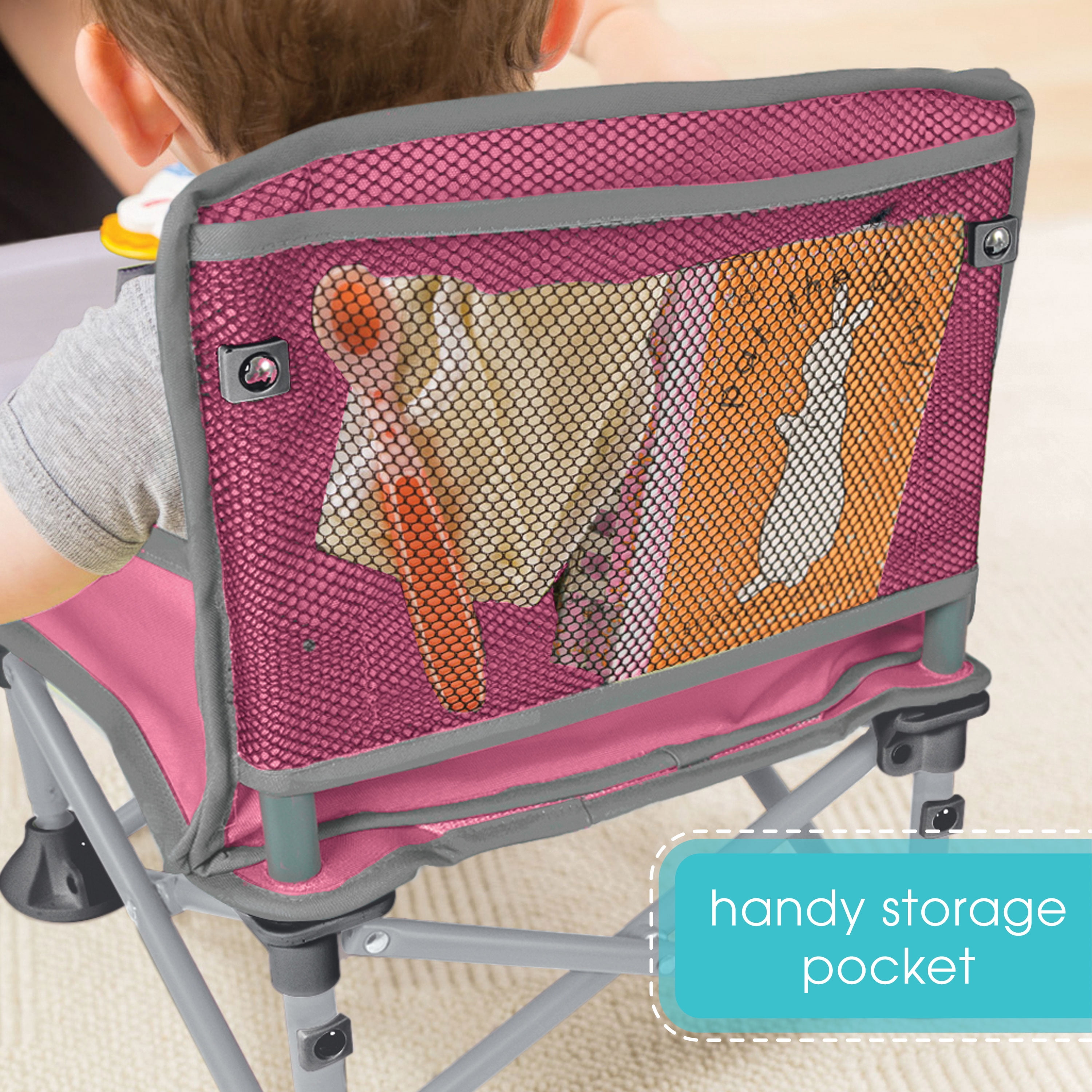 Summer Pop 'N Sit Portable Booster (Pink & Grey)