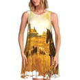 thumbnail image 1 of Balery Western Cowboy Ranch Vestidos de verano para mujer con estampado: vestido holgado sin mangas, vestido playero informal y cómodo para días calurosos., 1 of 7