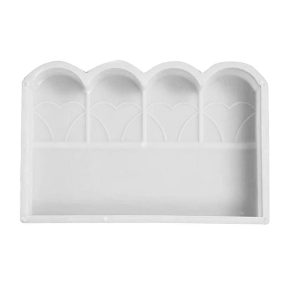 Molde de plástico para vallas de patio, para hacer ladrillos de hormigón y cemento, para hacer bordillos de barandilla (blanco)