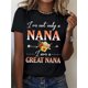 thumbnail image 1 of [Casual Machine Washable Crew Neck Tee] Great Nana" Graphic Crew Neck T-Shirt for Women - Casual Short Sleeve, Breathable Cotton, Machine Washable - Perfect for Spring & Summer, 1 of 6