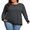 Dark Gray, variant on NISVIYA Plus Size Long Sleeve Sweatshirts for Women Casual Striped Crew Neck Raglan Dressy Pullover