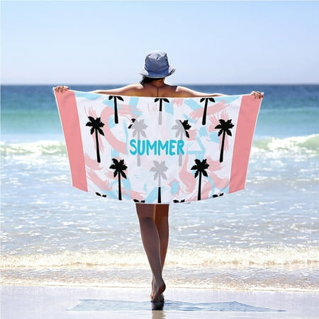 

Beach Towel Outdoor Beach Swimming Soft And Absorbent Sunscreen Towel Microfiber Rectangular Beach Towel