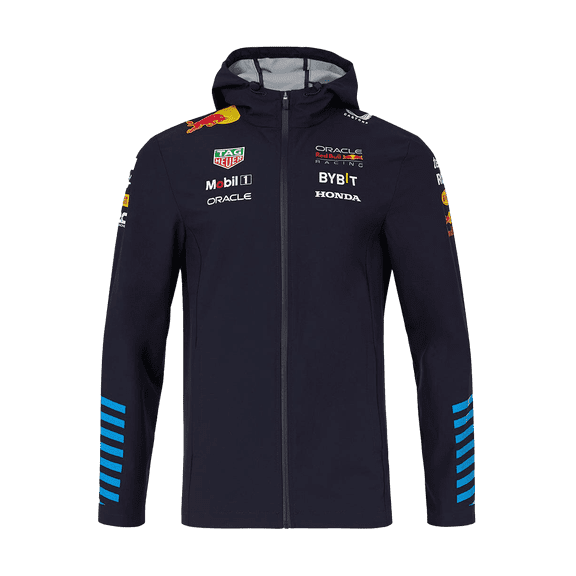 Men's Castore Navy Red Bull Racing 2024 Team Water Resistant Full-Zip Jacket