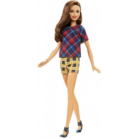 Barbie Fashionistas Doll Plaid On Plaid, Tall Body, Long Dark Hair ...
