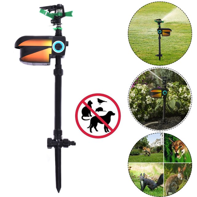 Costway Solaire Mouvement Activé Animal Répulsif Gicleur Noir