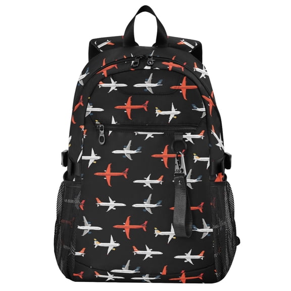 ALAZA Airplanes Black Pattern School Backpack Travel Laptop Bag College Bookbag Casual Daypack for Women Men