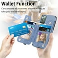 thumbnail image 4 of Phone Case for Samsung Galaxy Note 20 Glaxay Note20 5G Wallet Cover with Tempered Glass Screen Protector and Zipper Credit Card Holder Stand Leather Cell Gaxaly Notes 20s Twenty Not S20 Women Men Blue, 4 of 13