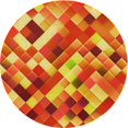 thumbnail image 1 of Ahgly Tapis Rond Lavable en Machine Intérieur Transitionnel Néon Rouge, 6 Pieds Rond, 1 of 7