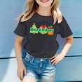 thumbnail image 2 of PMVFHDE Hauts d'Été pour Filles T-Shirts d'Été Manches Courtes pour Filles Tunique Manches Courtes pour Filles T-Shirts d'Été Manches Courtes Col Rond pour Enfants avec Imprimés Mensuels Noir, 6-7 Ans, 2 of 4