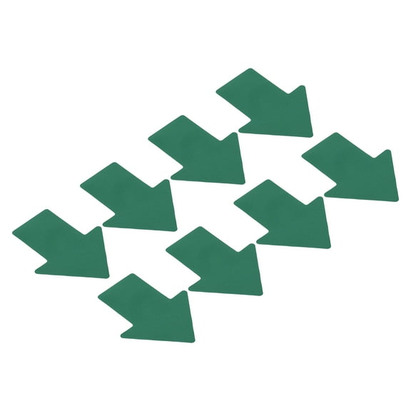 6x4.7" Arrow Sticker Directional Sign Frosted Finish Adhesive Removable Floor Decal, Green, 16 Pack