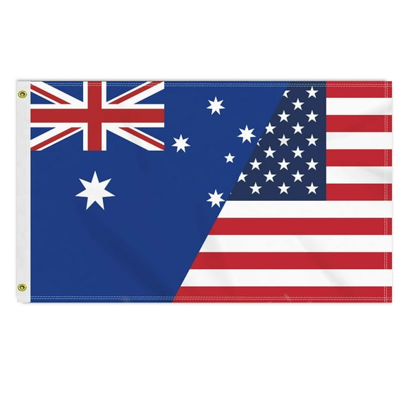 3×5 FT Australia USA Flag, Large 150D America Australians Outdoor Banner,Double Side Printing Decor For Patio Garden With Brass Gromment