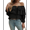 Black, variant on Women'S Off Shoulder Ruffle Trendy Summer Fashion Long Sleeve Blouse Sexy- Dressy Casual Outfits Layered Tops White M