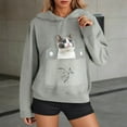 thumbnail image 2 of Chandail à Capuchon pour Femmes avec Pochette pour Chat, Doux et Chaud, à Enfiler, pour Usage Quotidien, 2 of 8