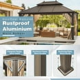 thumbnail image 3 of Hommow 10' x 13' Hardtop Gazebo, Aluminum Gazebo with Galvanized Steel Metal Double Roof for Patios, Gardens, Lawns, 3 of 8