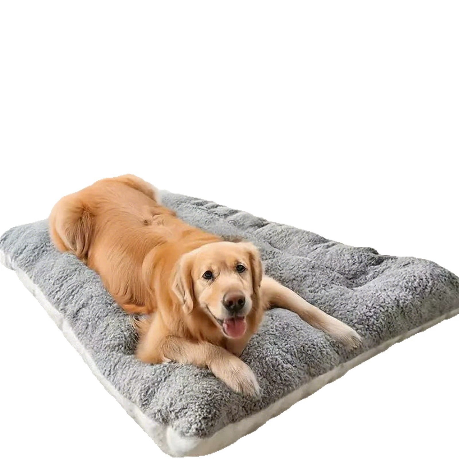 Dog Bed Large, Warm Dog Bed for Winter, 24X47 In, Plush Dog Bed, Dog Mat Bed, Crate Fitting, Pet Mat, Gray, 1 Pc, Insulated Sleeping Pad