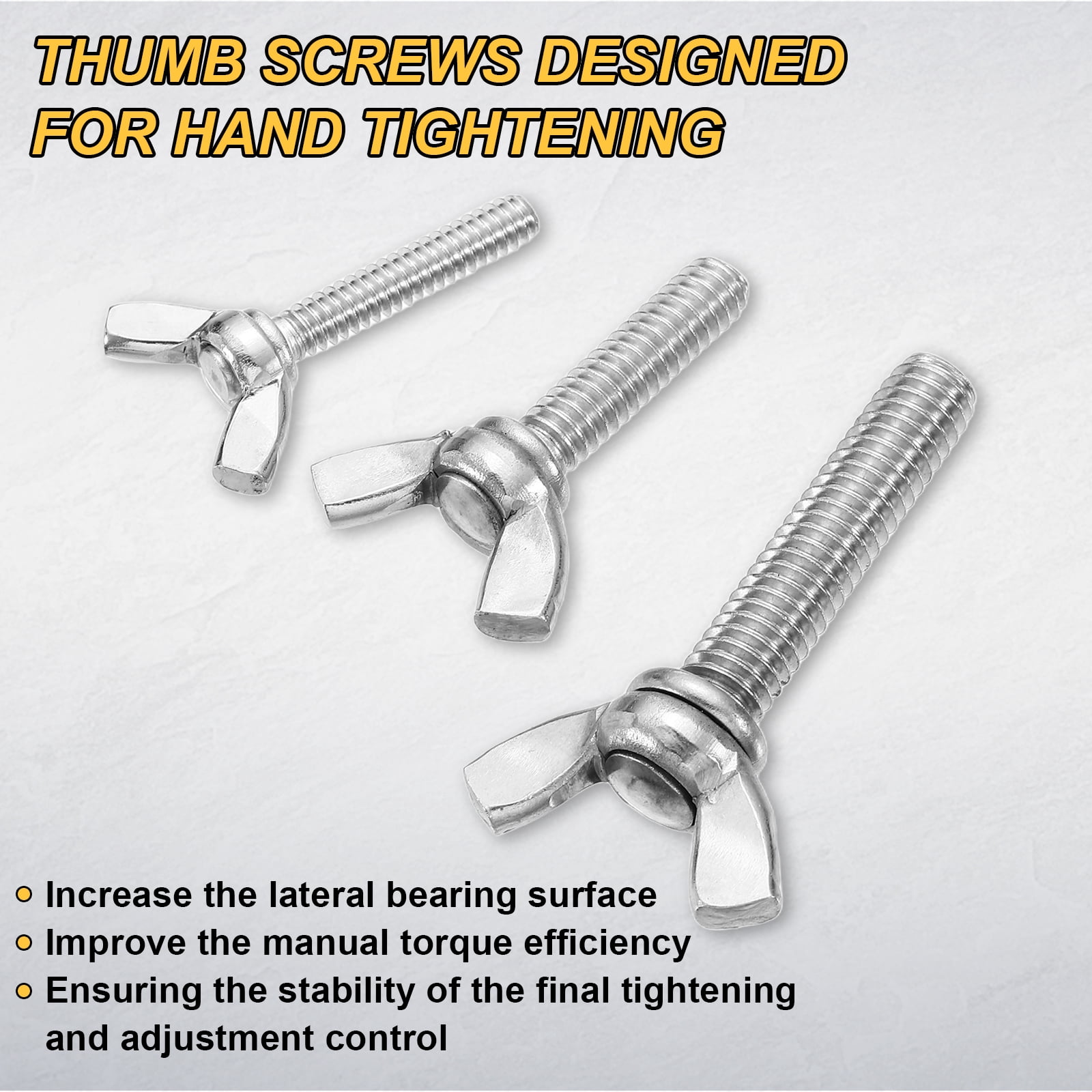 Uxcell 20 Pack 1/4-20" x 5/8" Wing Butterfly Screw Bolts, 304 Stainless Steel Machine Fastener, Thumb Hand Screws for Electronic Equipment, Silver Tone