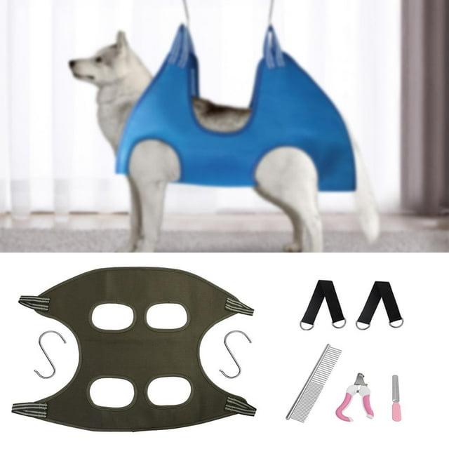portátil de hamacas para el atención de mascotas, bolsa de sujeción, con dos ganchos, con alicates, , peines, eslingas, ayudante de hamaca M Salvador Hamaca de aseo para perros