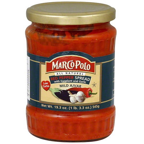 Marco Polo Red Pepper Spread With Eggplant And Garlic, 19.3 oz (Pack of
