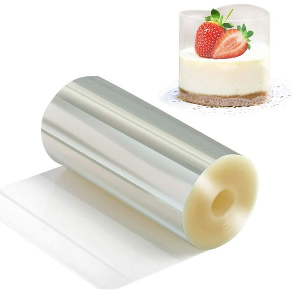 Cake Collars 4 x 394inch, CPDD Acetate Rolls, Clear Cake Strips, Transparent Cake Rolls, Mousse Cake Acetate Sheets for Chocolate Mousse Baking, Cake CPDD rating 1 Roll-