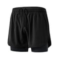 thumbnail image 5 of Mens 2 in 1 Running Shorts Quick Dry Gym Athletic Workout Clothes with Side Pockets, 5 of 7