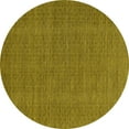 thumbnail image 1 of Ahgly Company Machine Washable Indoor Round Abstract Yellow Contemporary Area Rugs, 5' Round, 1 of 4