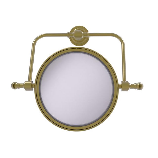 Allied Brass RDM-4-4X-SBR Rétro Dot Collection Miroir Pivotant Mural 8 Po de Diamètre avec Grossissement 4X & 44; Satin Laiton