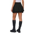 thumbnail image 3 of INSPIRE CHIC Double-layered Short Skirt for Women's Lace Hems Mini Skirt XS Black, 3 of 6